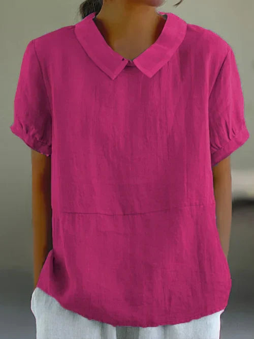 Lina – Bluse aus Leinen mit Kragen