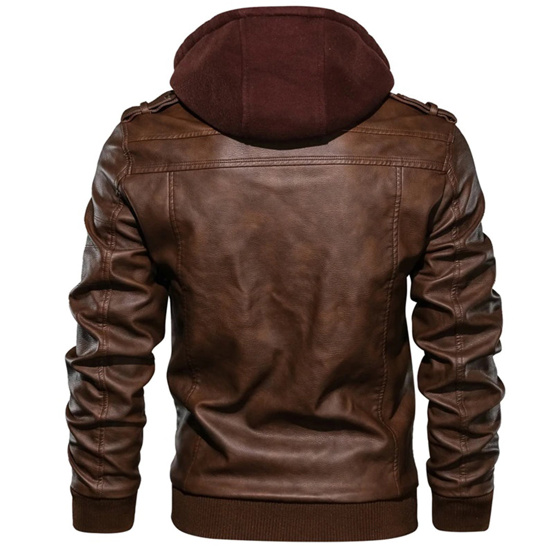 Legolas - Bequeme Lederjacke mit Kapuze für Herren