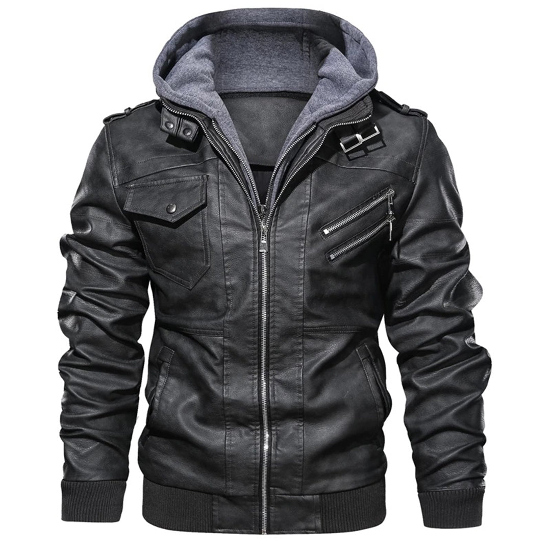Legolas - Bequeme Lederjacke mit Kapuze für Herren