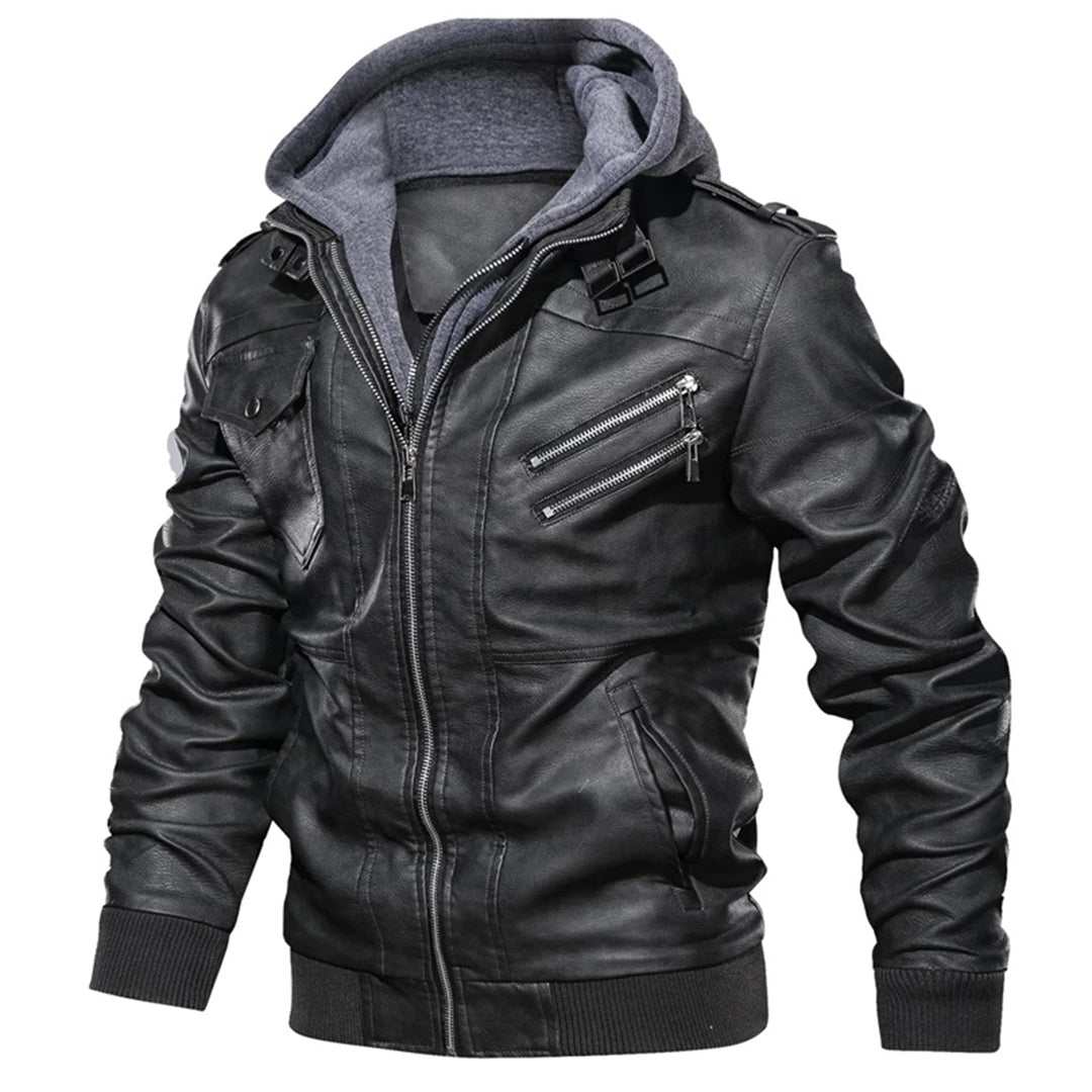 Legolas - Bequeme Lederjacke mit Kapuze für Herren