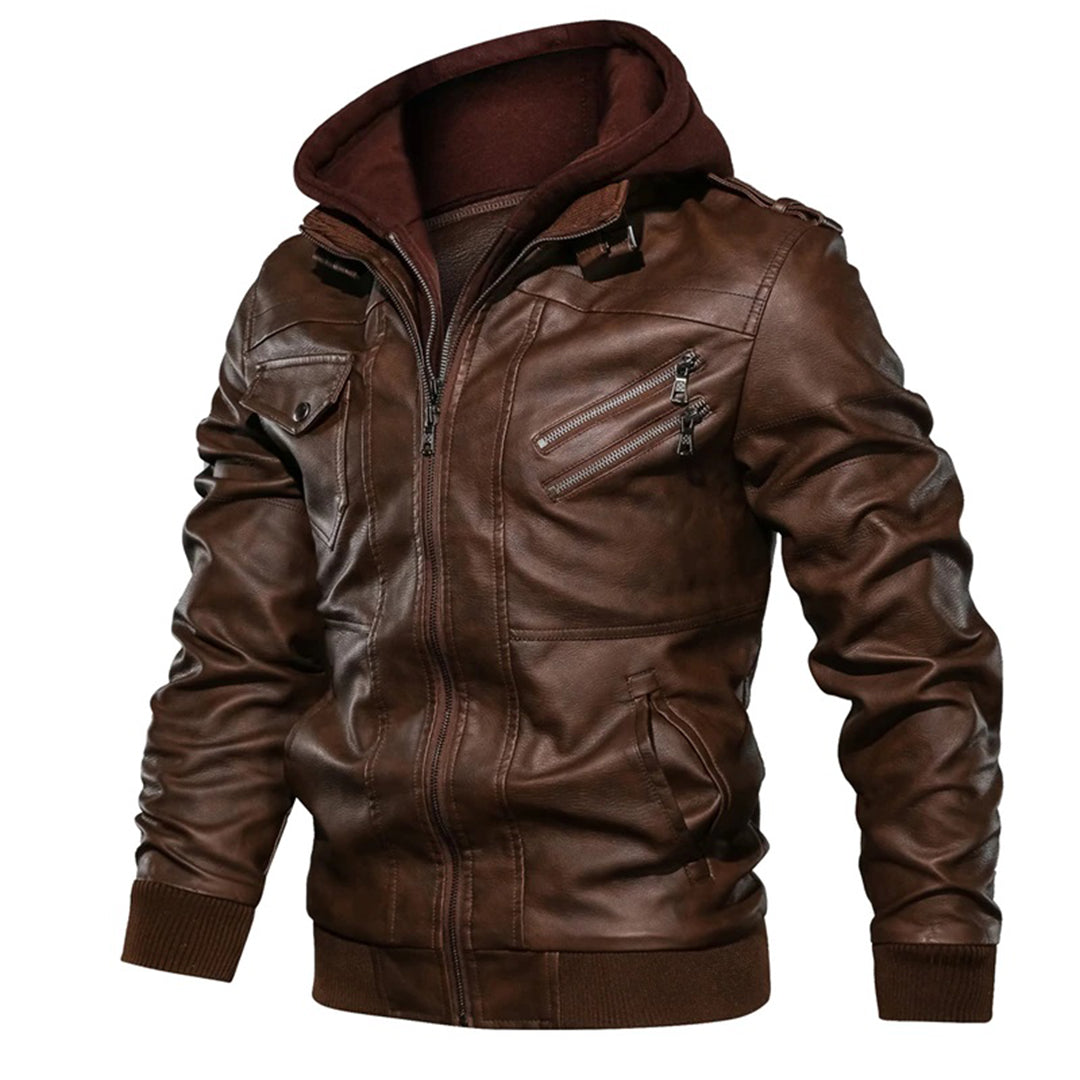 Legolas - Bequeme Lederjacke mit Kapuze für Herren