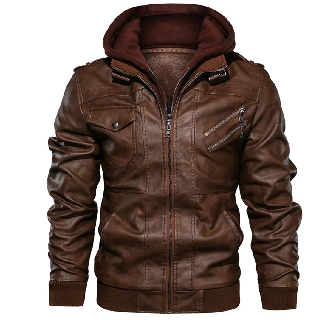 Legolas - Bequeme Lederjacke mit Kapuze für Herren