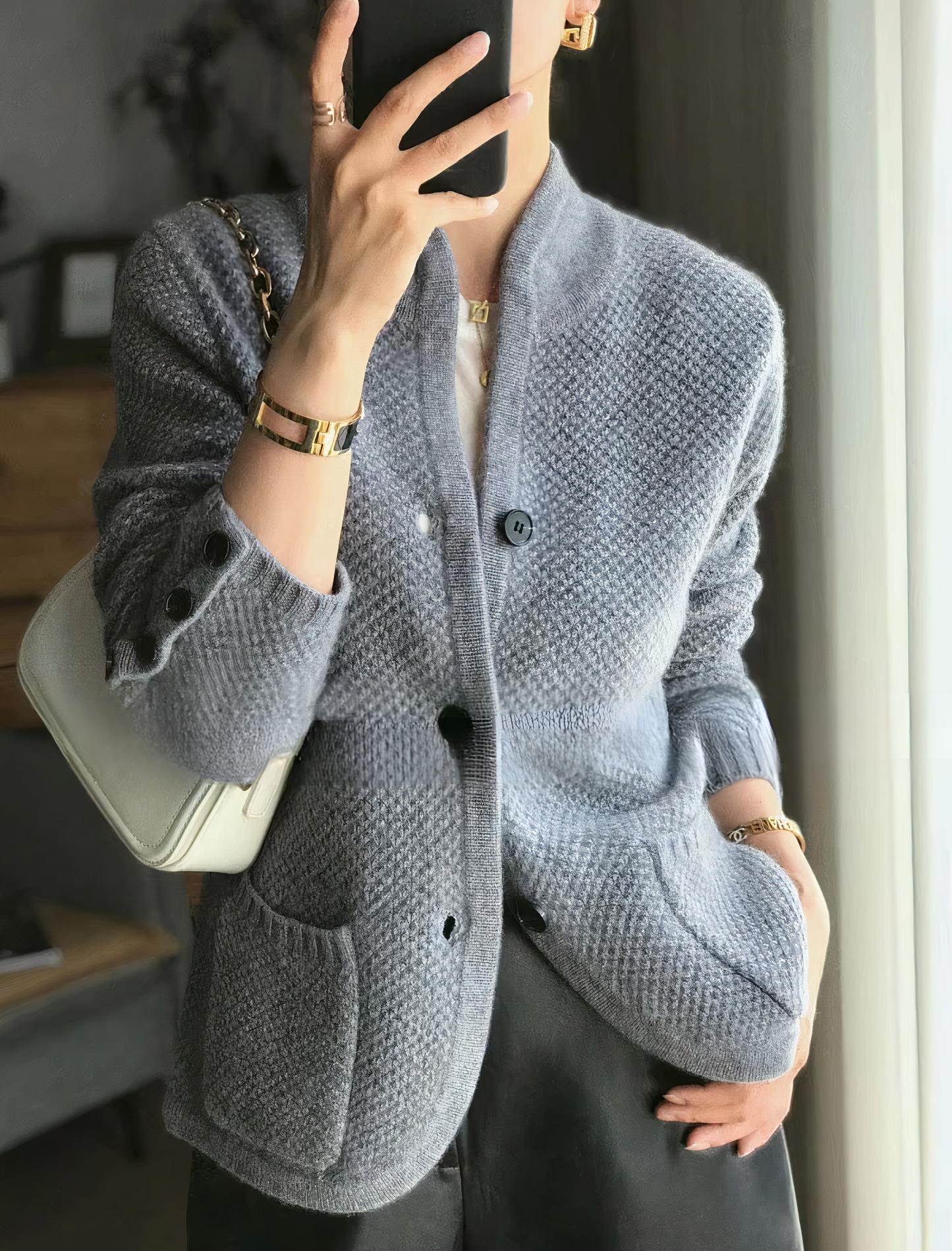 Carissa - eleganter Kaschmir-Cardigan mit Knöpfen für Damen