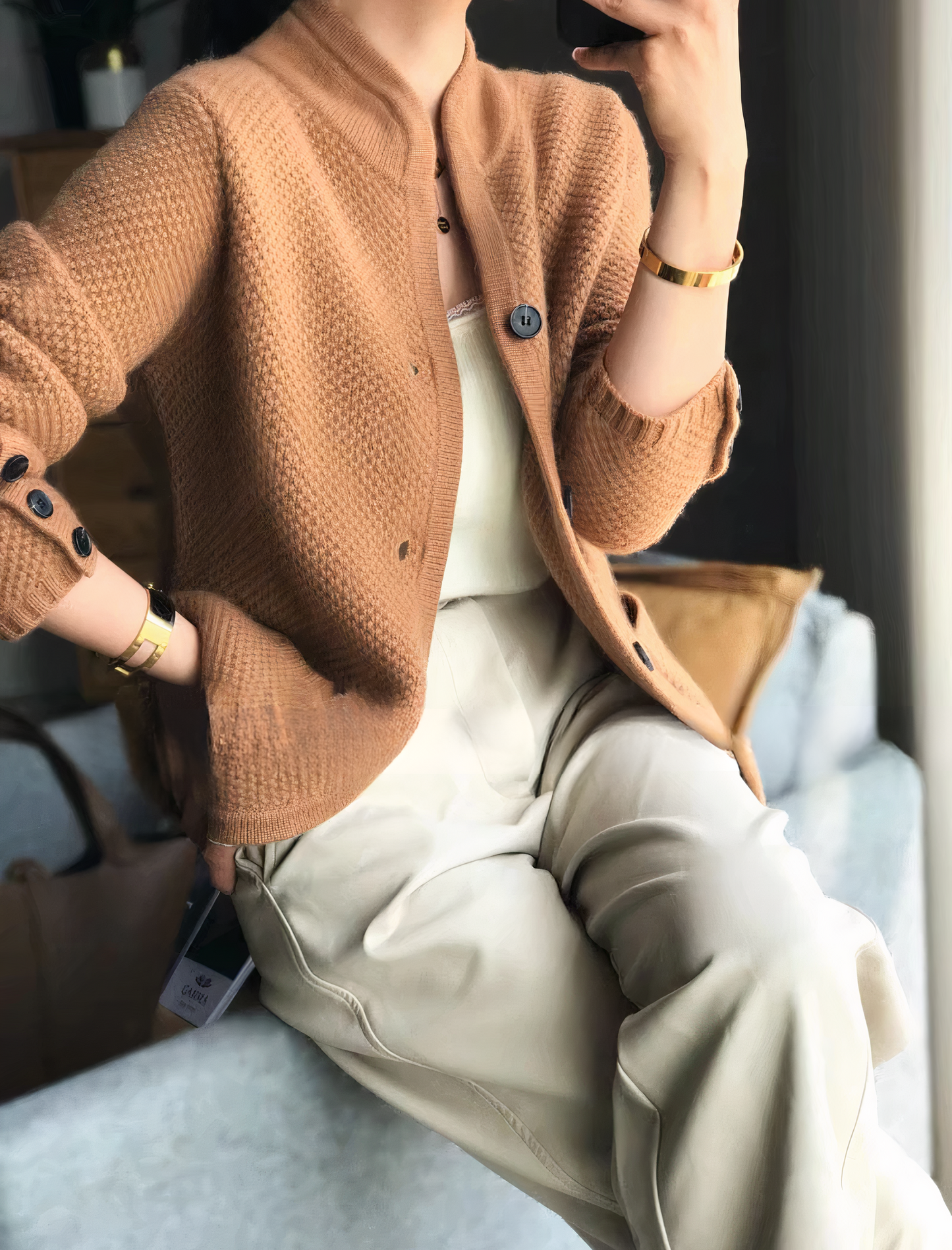 Carissa - eleganter Kaschmir-Cardigan mit Knöpfen für Damen