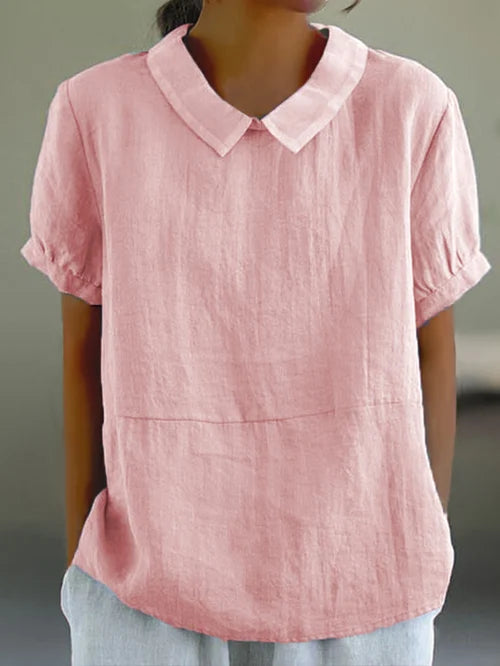 Lina – Bluse aus Leinen mit Kragen