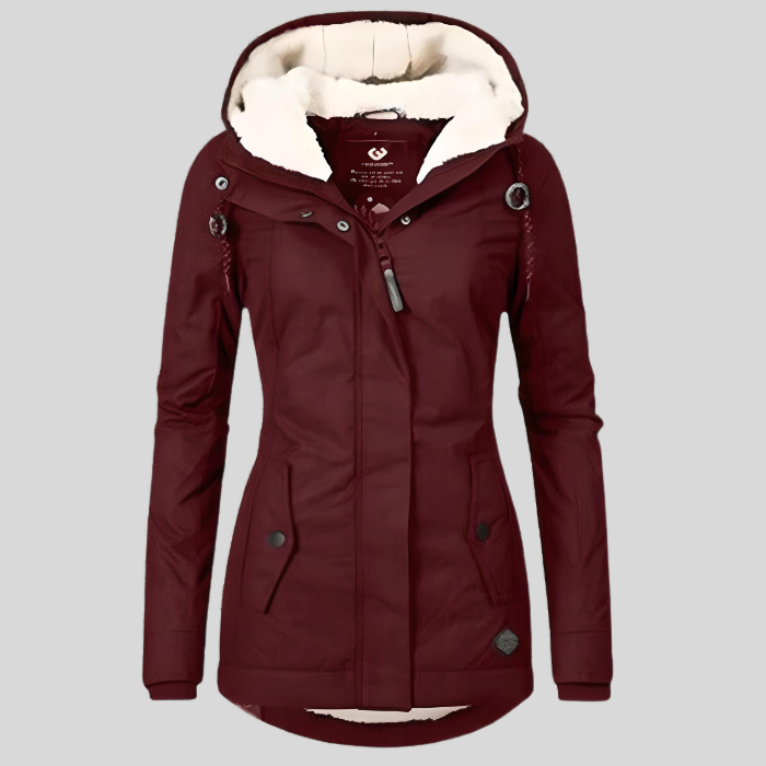 Dixie - Warme Frauen Regenjacke mit Kapuze