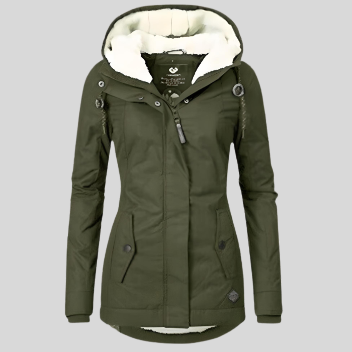 Dixie - Warme Frauen Regenjacke mit Kapuze