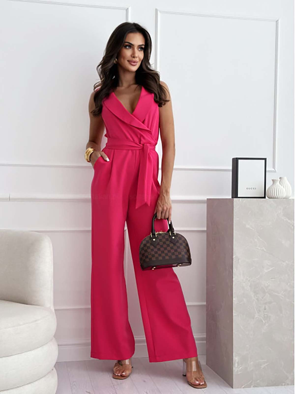 Maribel – Ärmelloser Overall – Elegante Silhouette aus Edlem Stoff