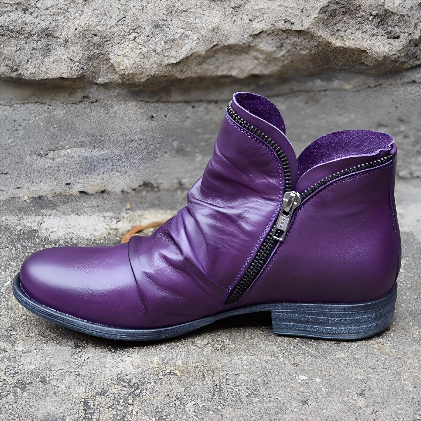 Veronica - Klassische Damenlederstiefel mit Reißverschluss