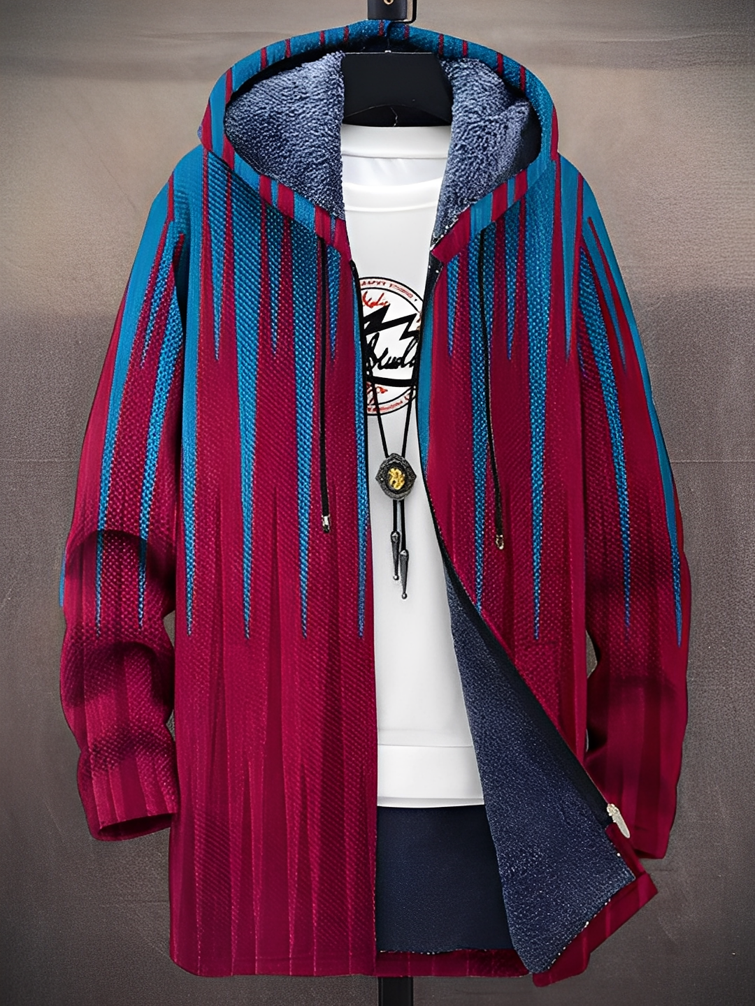 Trenton - Stylische Herrenjacke mit Kapuze und Muster