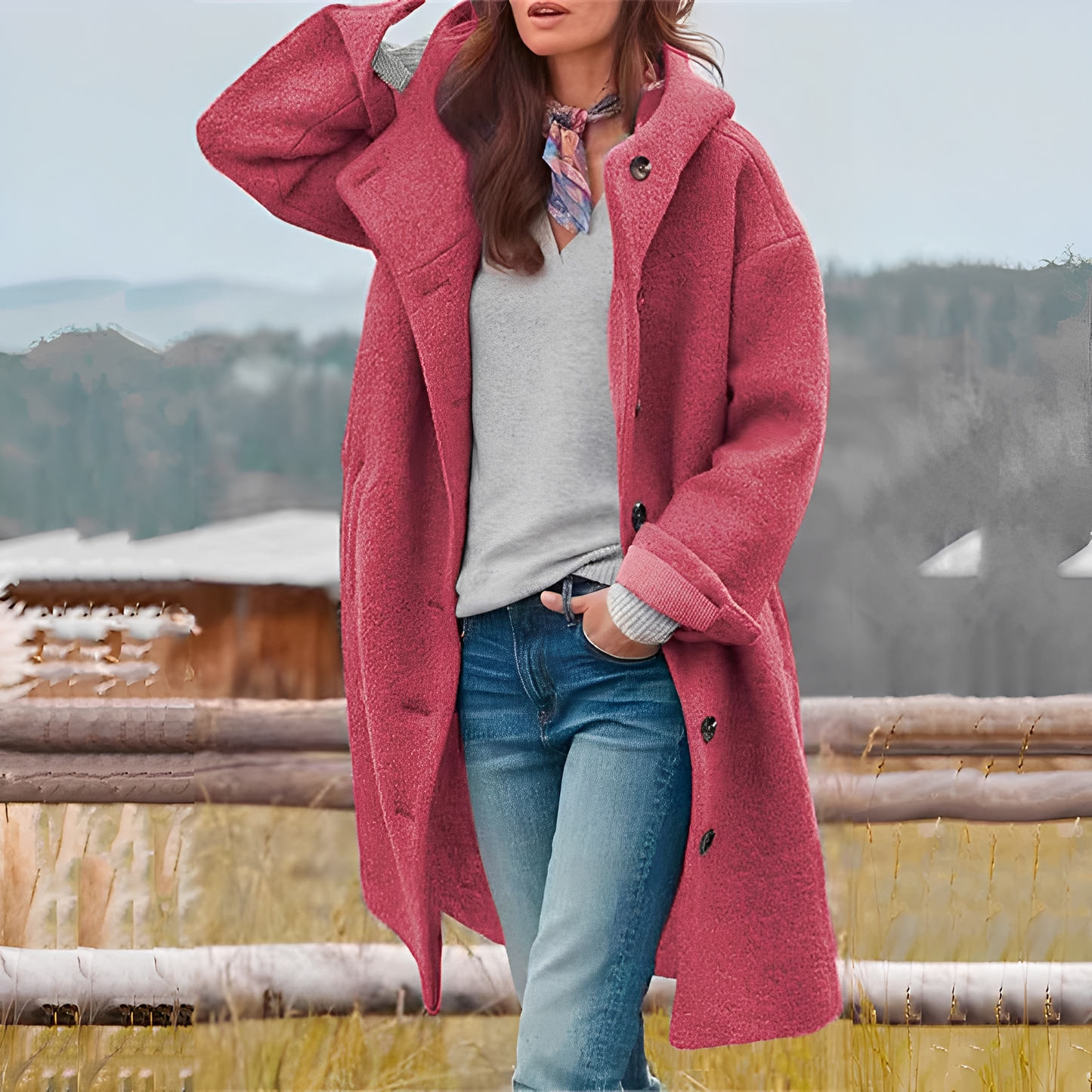 Charmaine - Schicker, warmer langer Damenmantel
