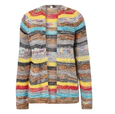 Toph - Retro Damenpullover Gestreift Gestrickt Baumwolle