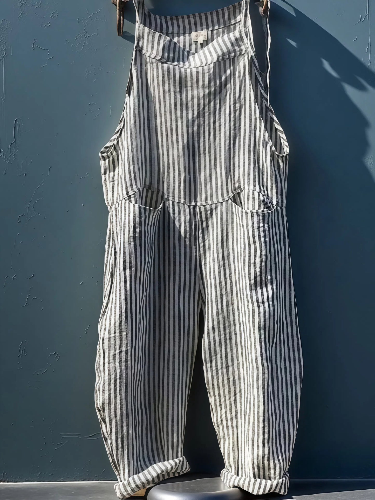Alyssa - Gestreifter Damen-Einteiler mit weitem Bein