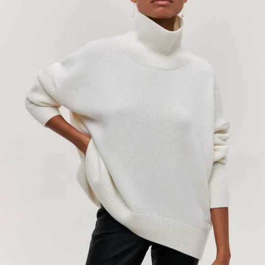 Hortencia - Großer Rollkragenpullover aus Baumwolle