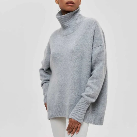 Hortencia - Großer Rollkragenpullover aus Baumwolle
