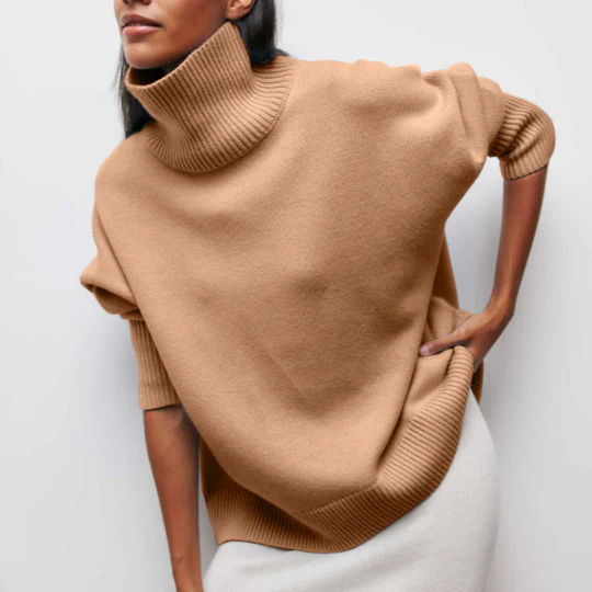 Hortencia - Großer Rollkragenpullover aus Baumwolle