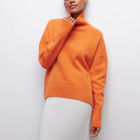 Hortencia - Großer Rollkragenpullover aus Baumwolle