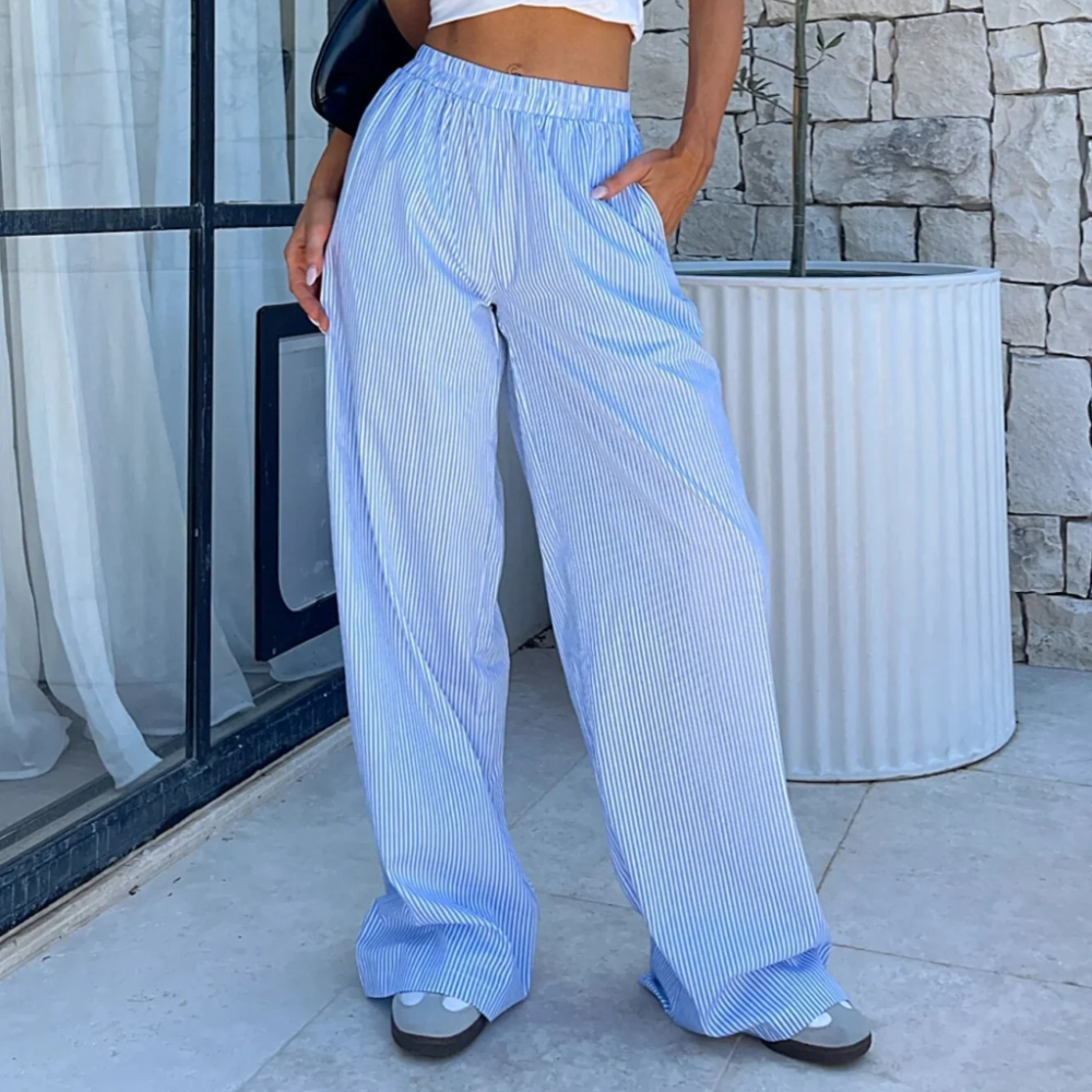 Elis – Damenhosen Breites Bein mit Hoher Taille