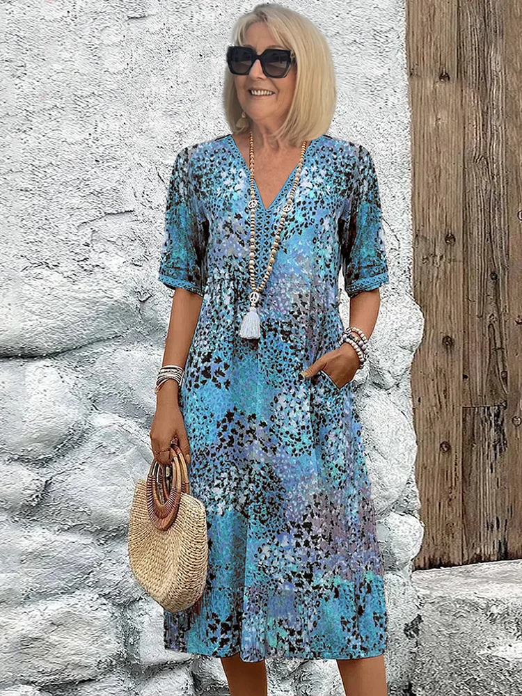 Skye - Luftiges Sommerkleid mit femininem V-Ausschnitt
