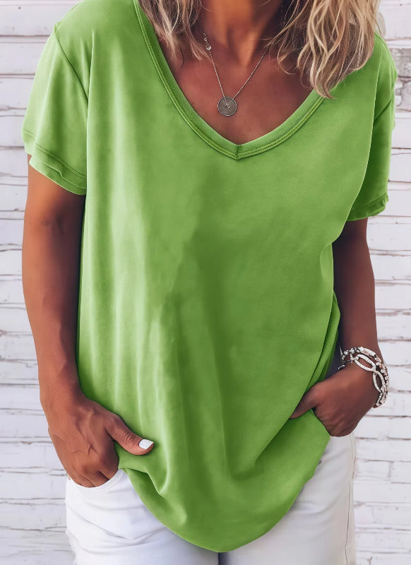 Estela - Entspanntes T-Shirt mit V-Ausschnitt