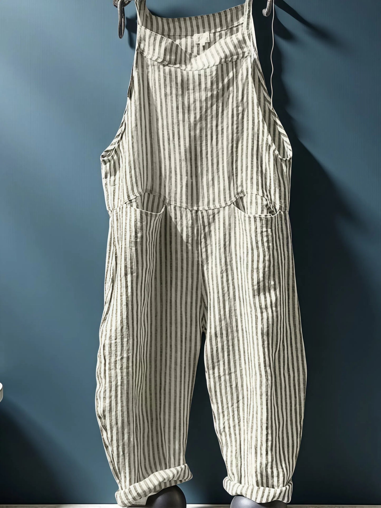 Alyssa - Gestreifter Damen-Einteiler mit weitem Bein