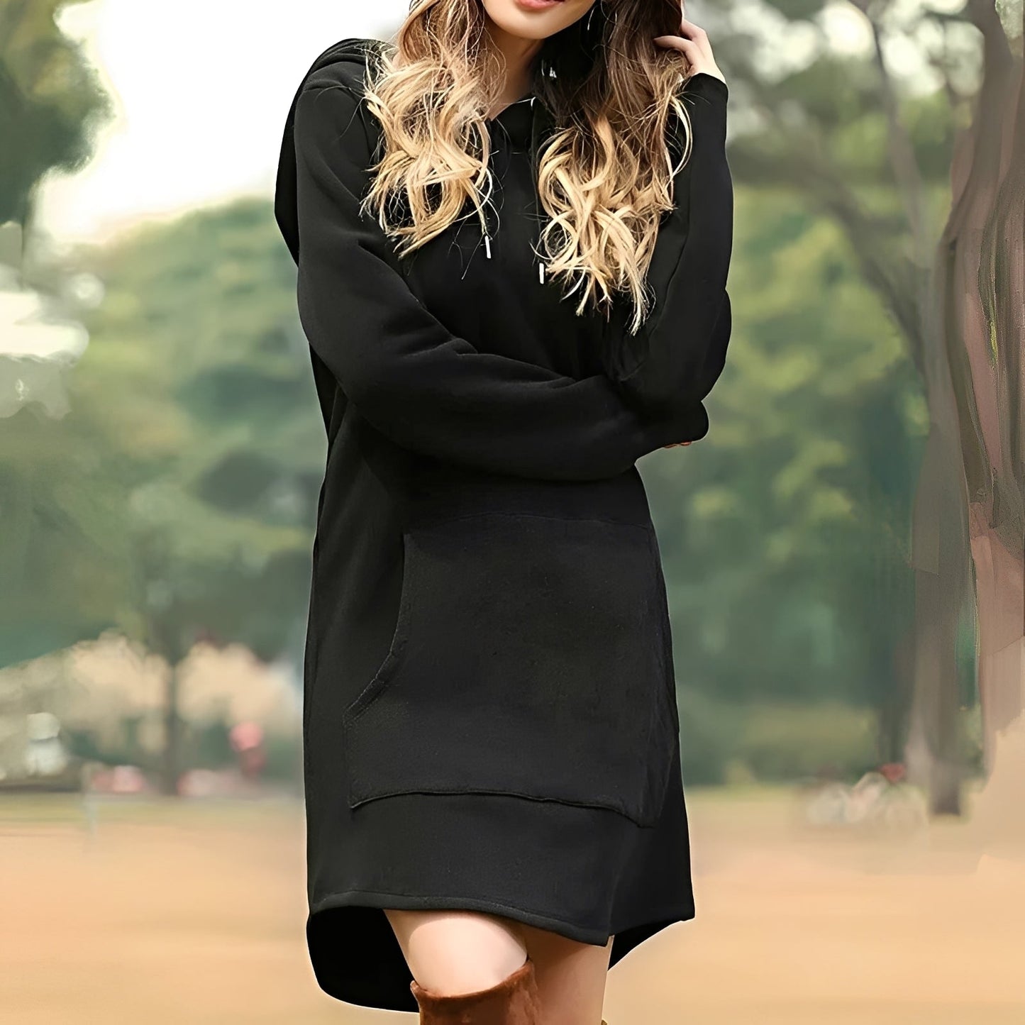 Lorraine - Gemütliches langes Kapuzenkleid für Damen