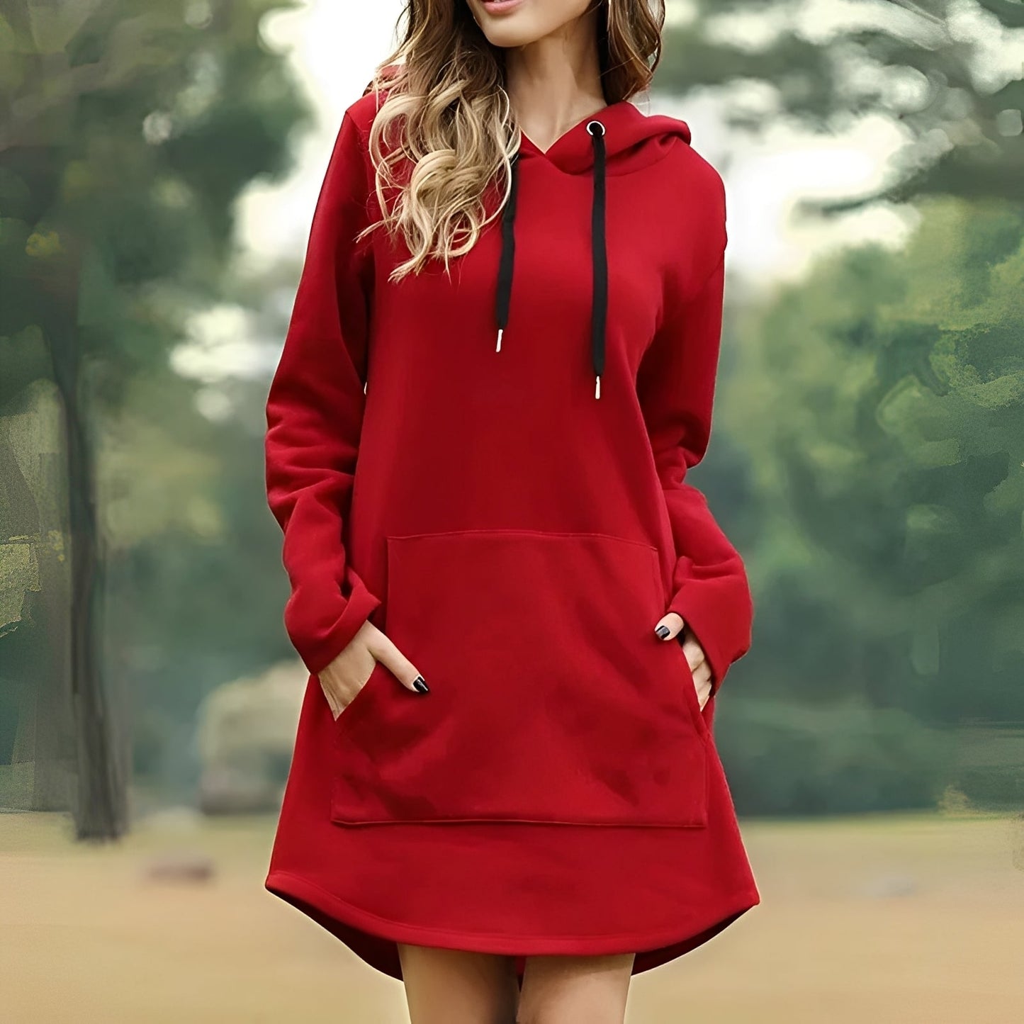 Lorraine - Gemütliches langes Kapuzenkleid für Damen