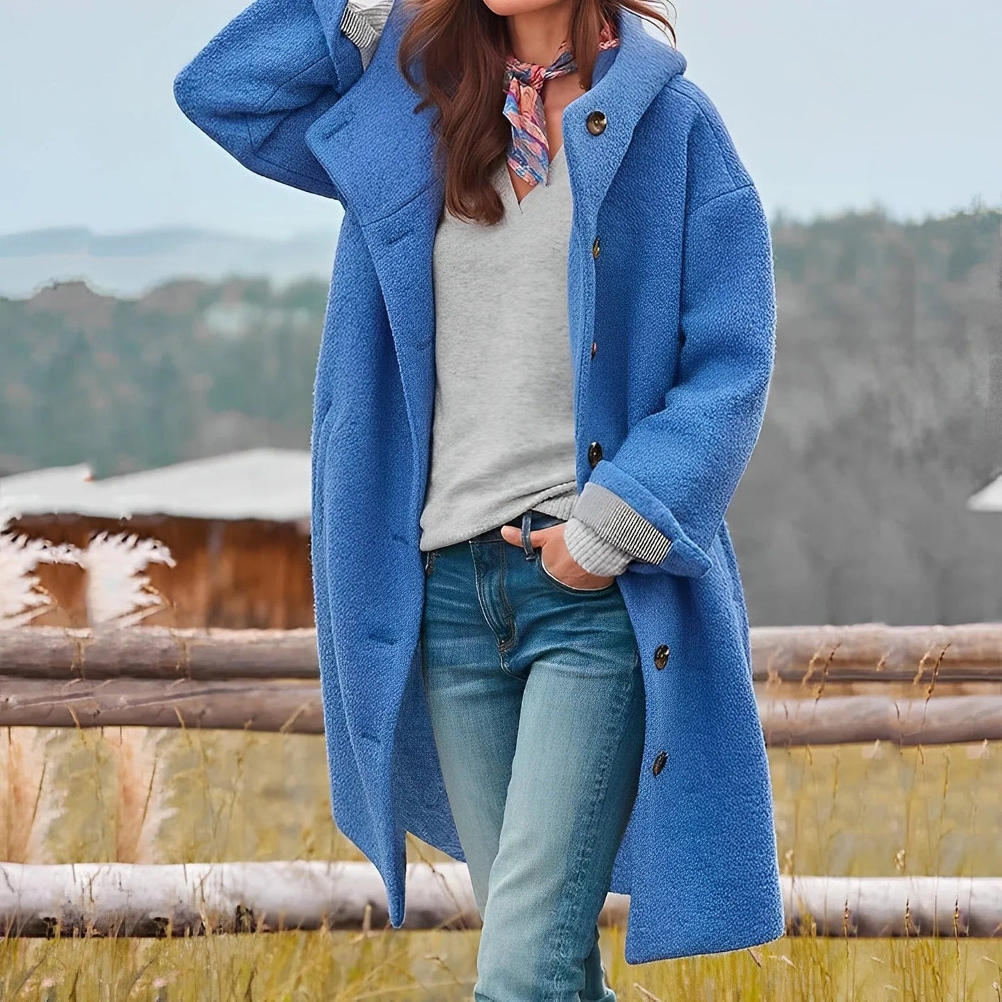Charmaine - Schicker, warmer langer Damenmantel