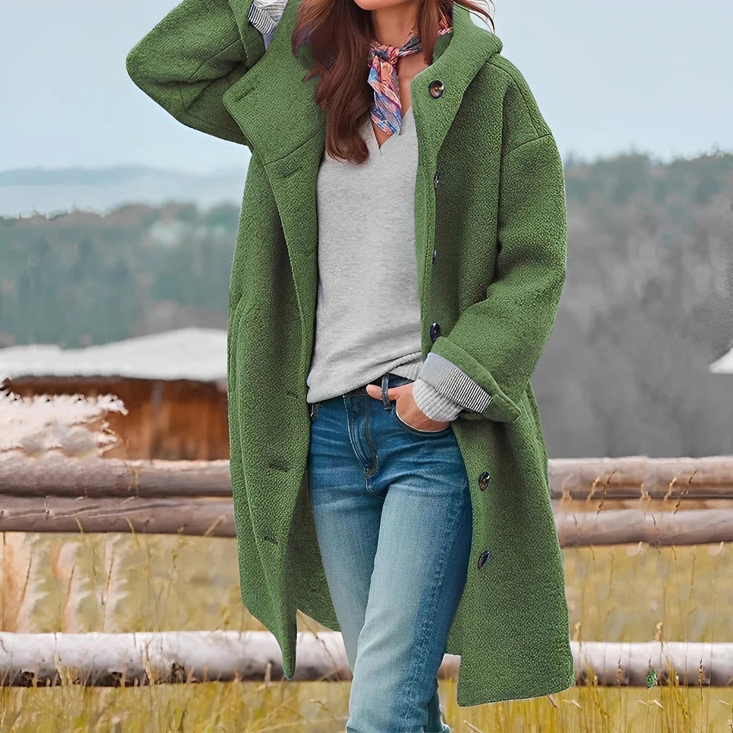 Charmaine - Schicker, warmer langer Damenmantel