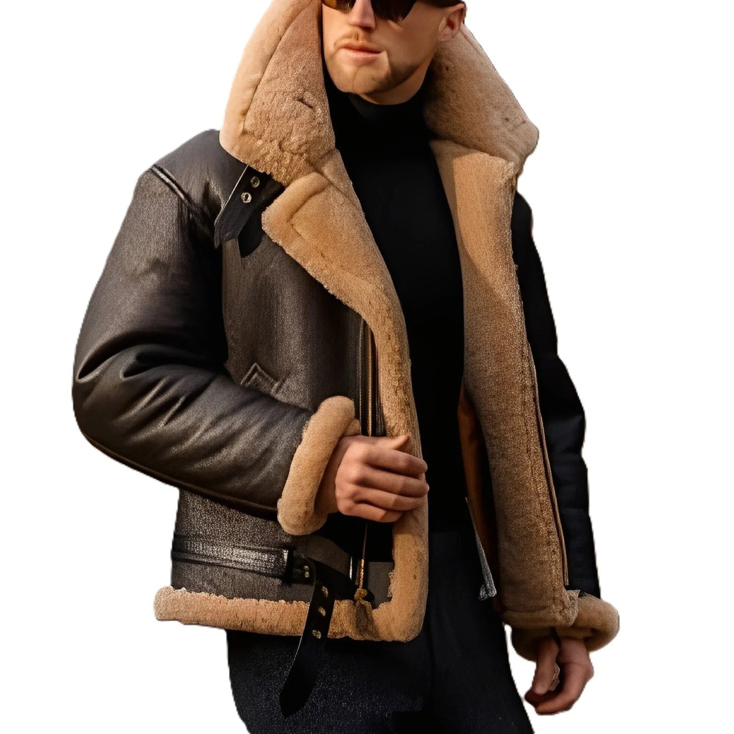 Brendon - Robuste und dicke Herrenlederjacke