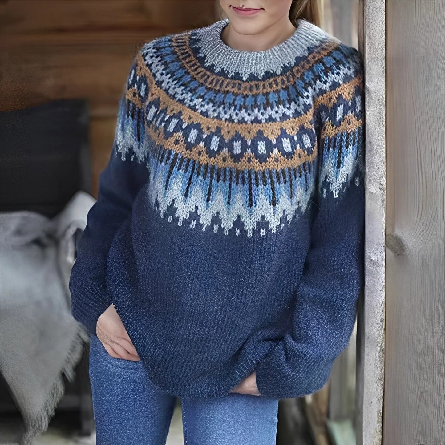 Arline - Damenpullover im Insel-Look aus Jacquard