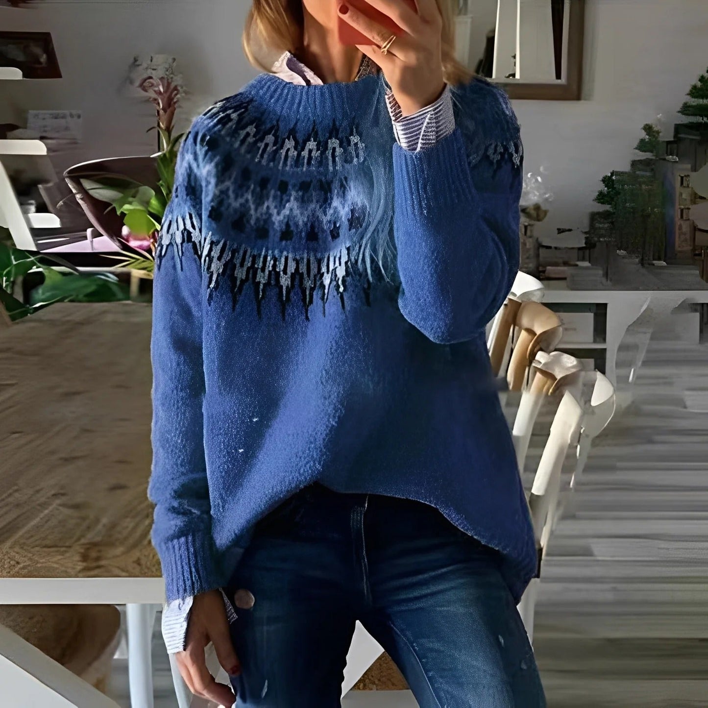 Arline - Damenpullover im Insel-Look aus Jacquard