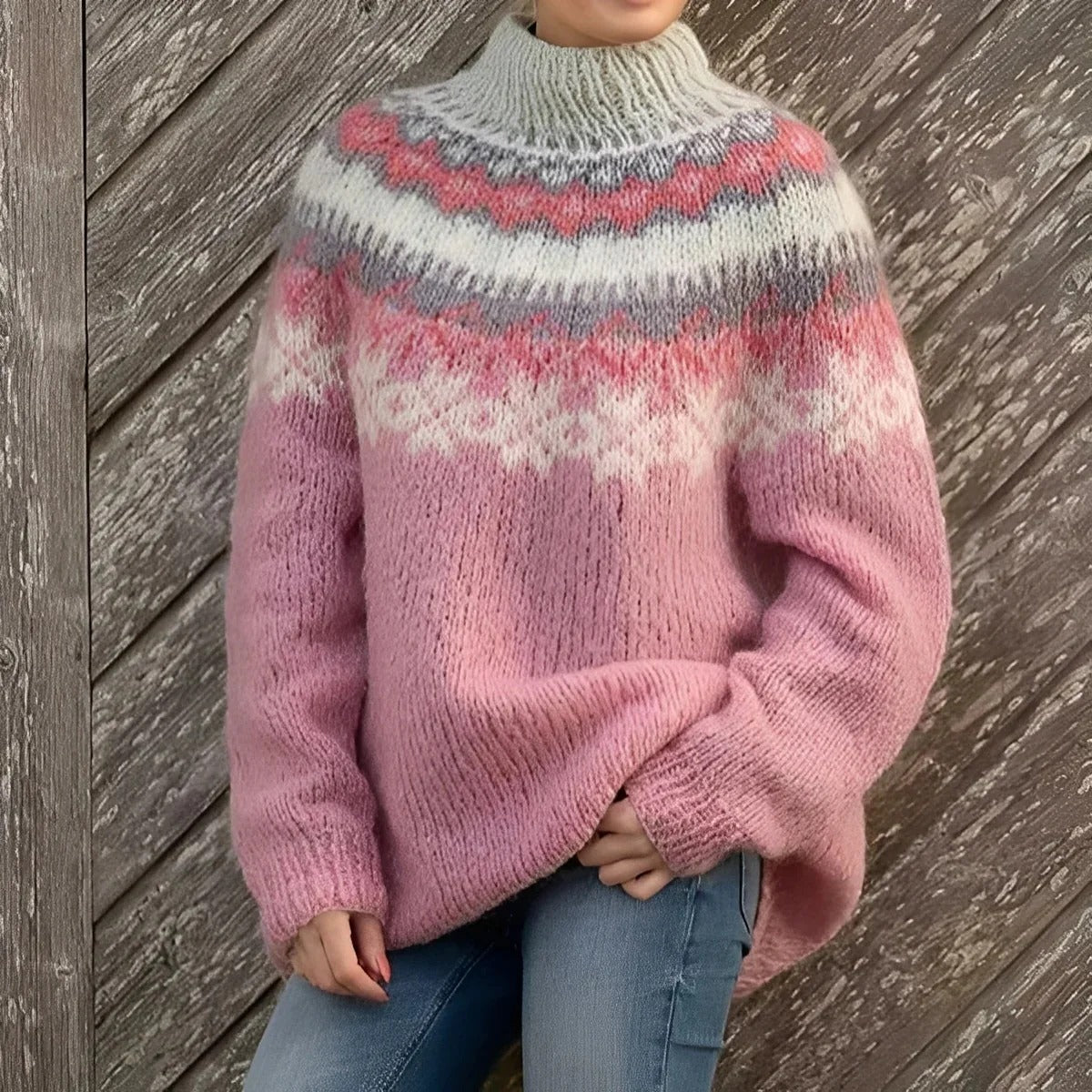 Holly - Traditioneller Damenpullover aus Wolle mit Muster