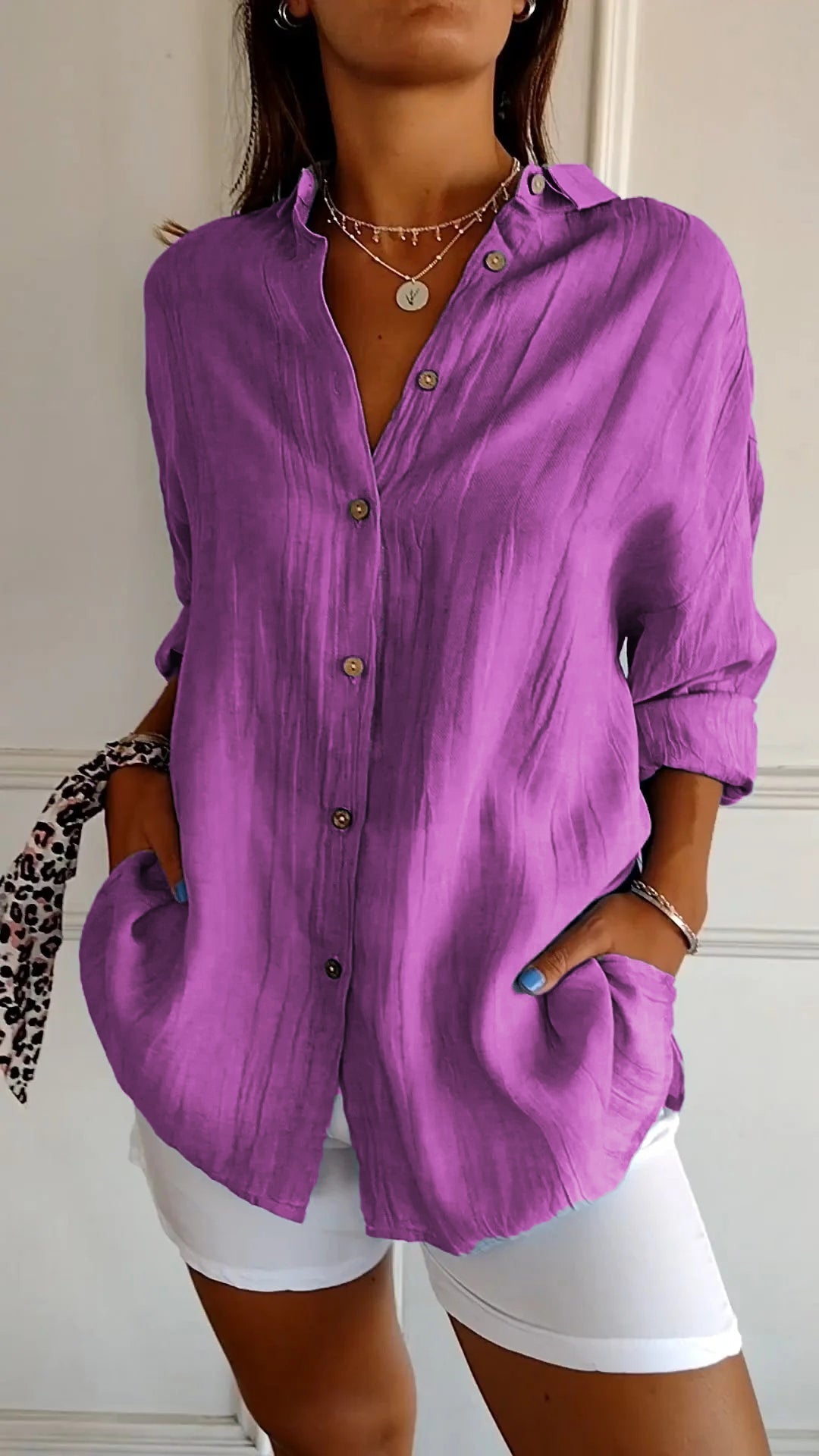 Sofie – Sommerbluse für Damen mit Knöpfen
