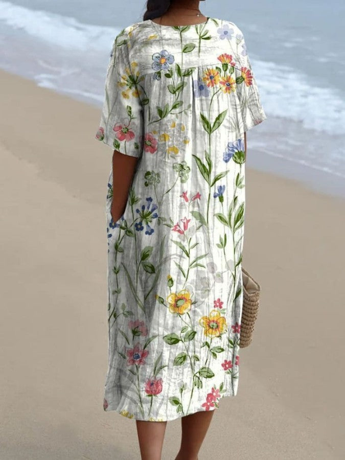 Marisol - Entspanntes Blumenkleid im Retro-Look