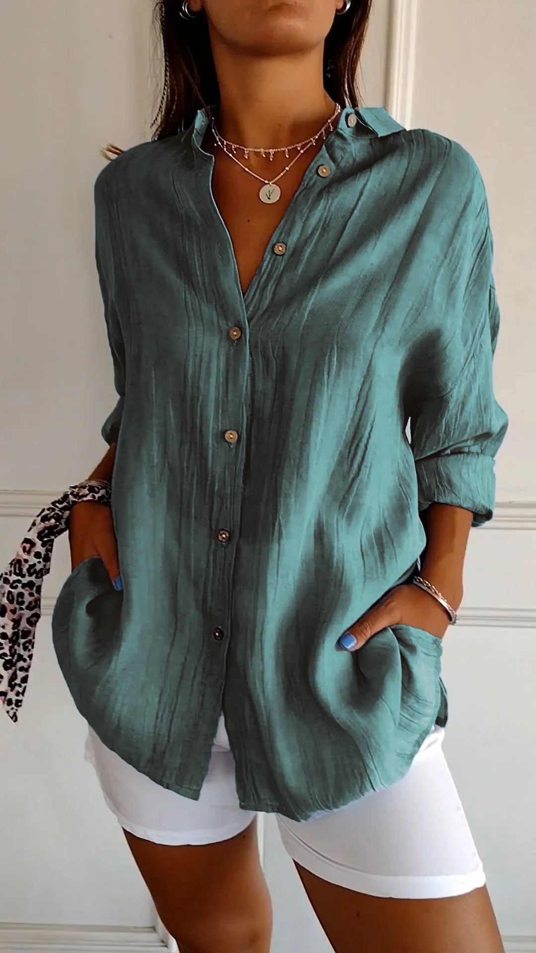 Sofie – Sommerbluse für Damen mit Knöpfen