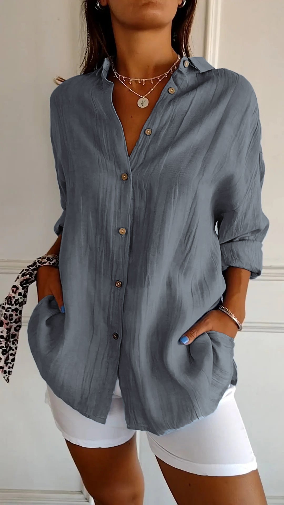 Sofie – Sommerbluse für Damen mit Knöpfen