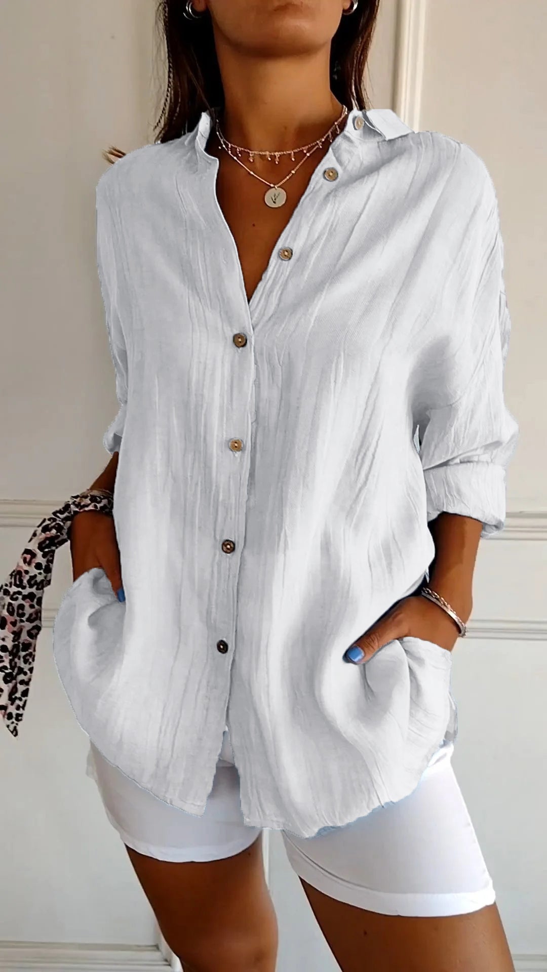 Sofie – Sommerbluse für Damen mit Knöpfen