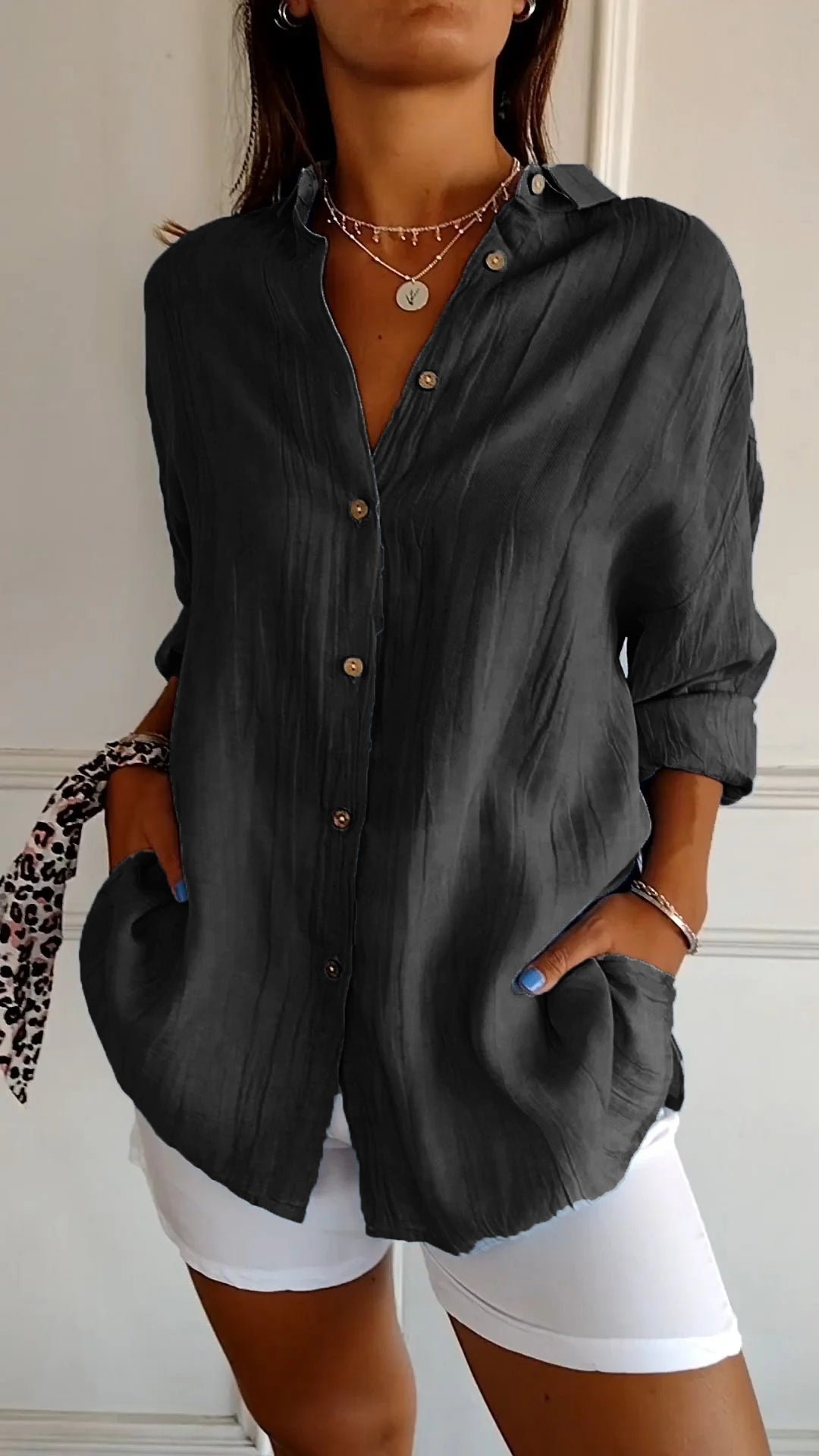 Sofie – Sommerbluse für Damen mit Knöpfen