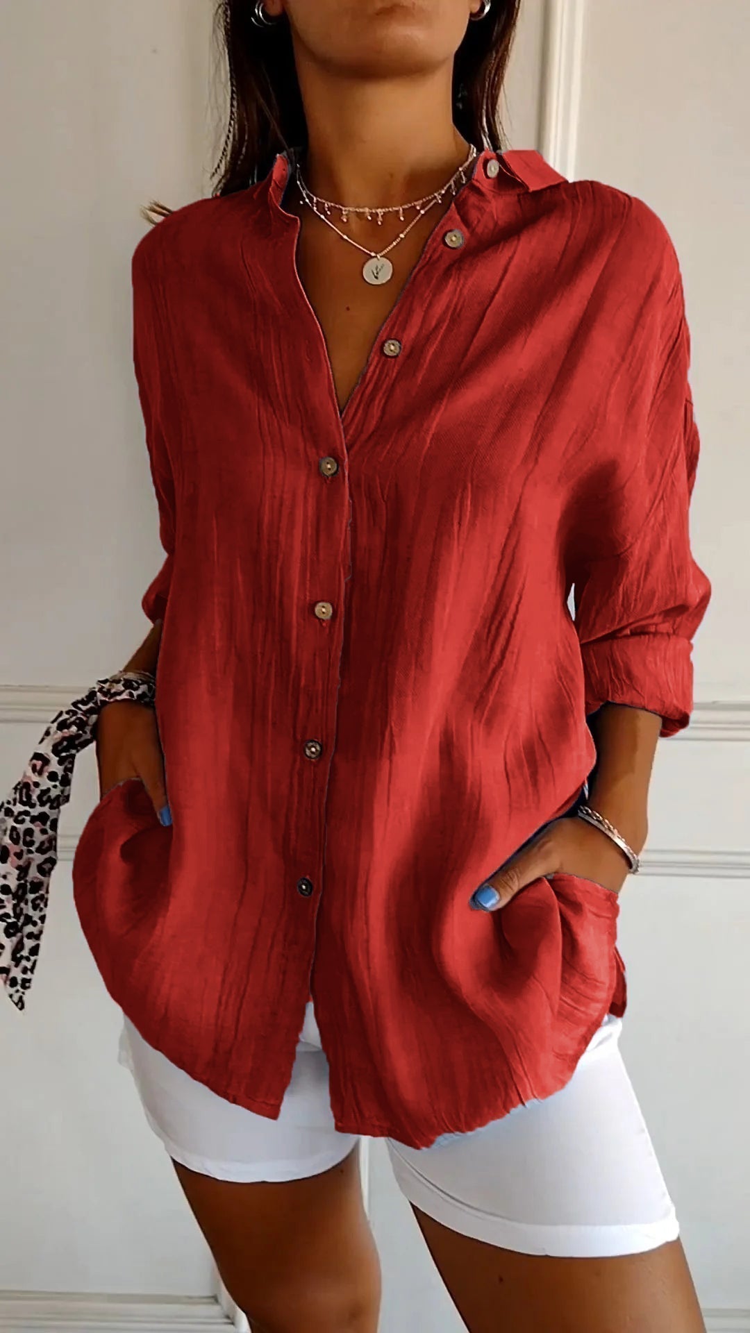 Sofie – Sommerbluse für Damen mit Knöpfen