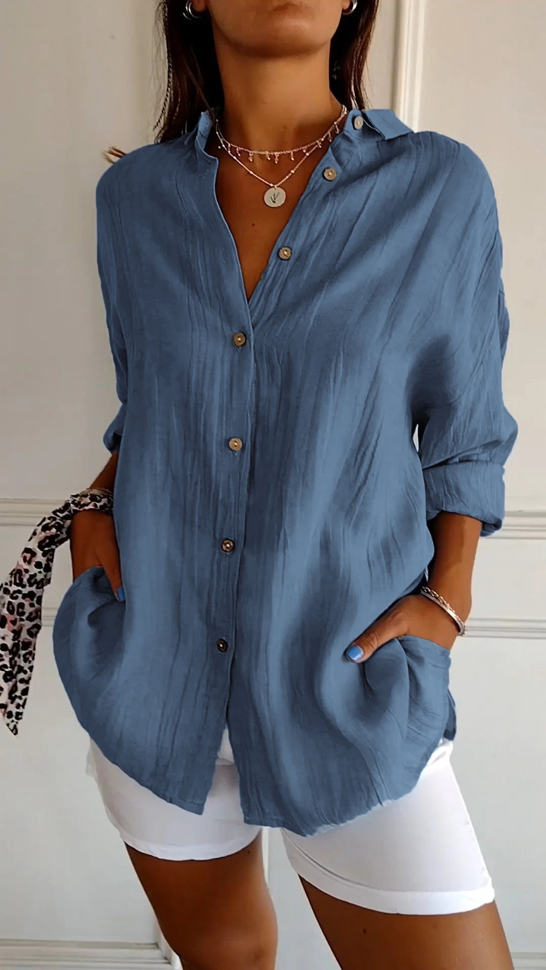Sofie – Sommerbluse für Damen mit Knöpfen