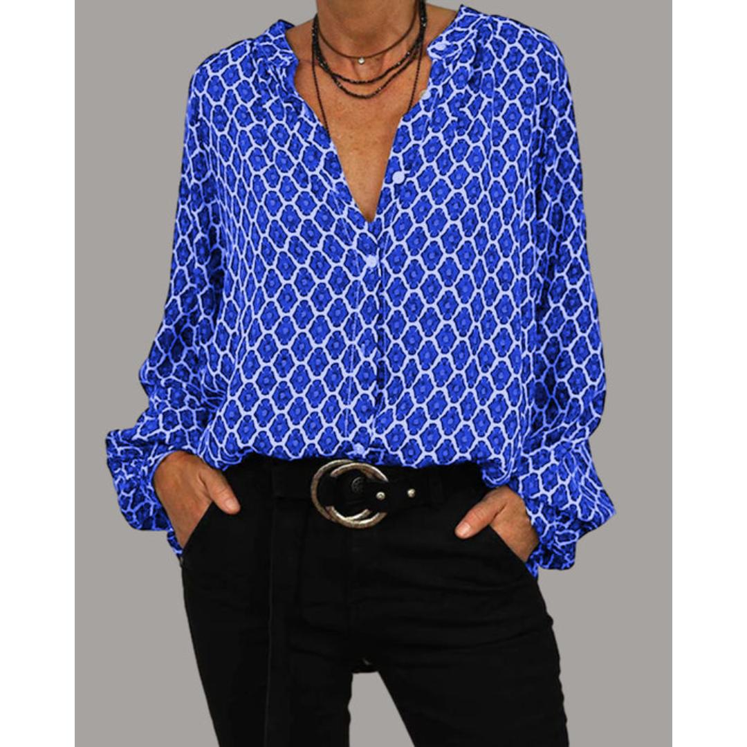Zara - Bluse mit V-Ausschnitt
