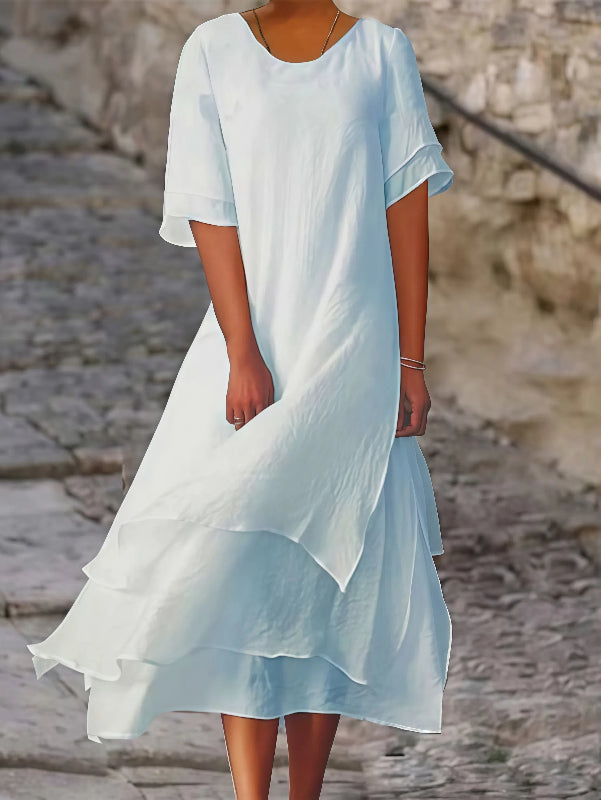 Ximena - Lockeres Kleid mit kurzen Ärmeln