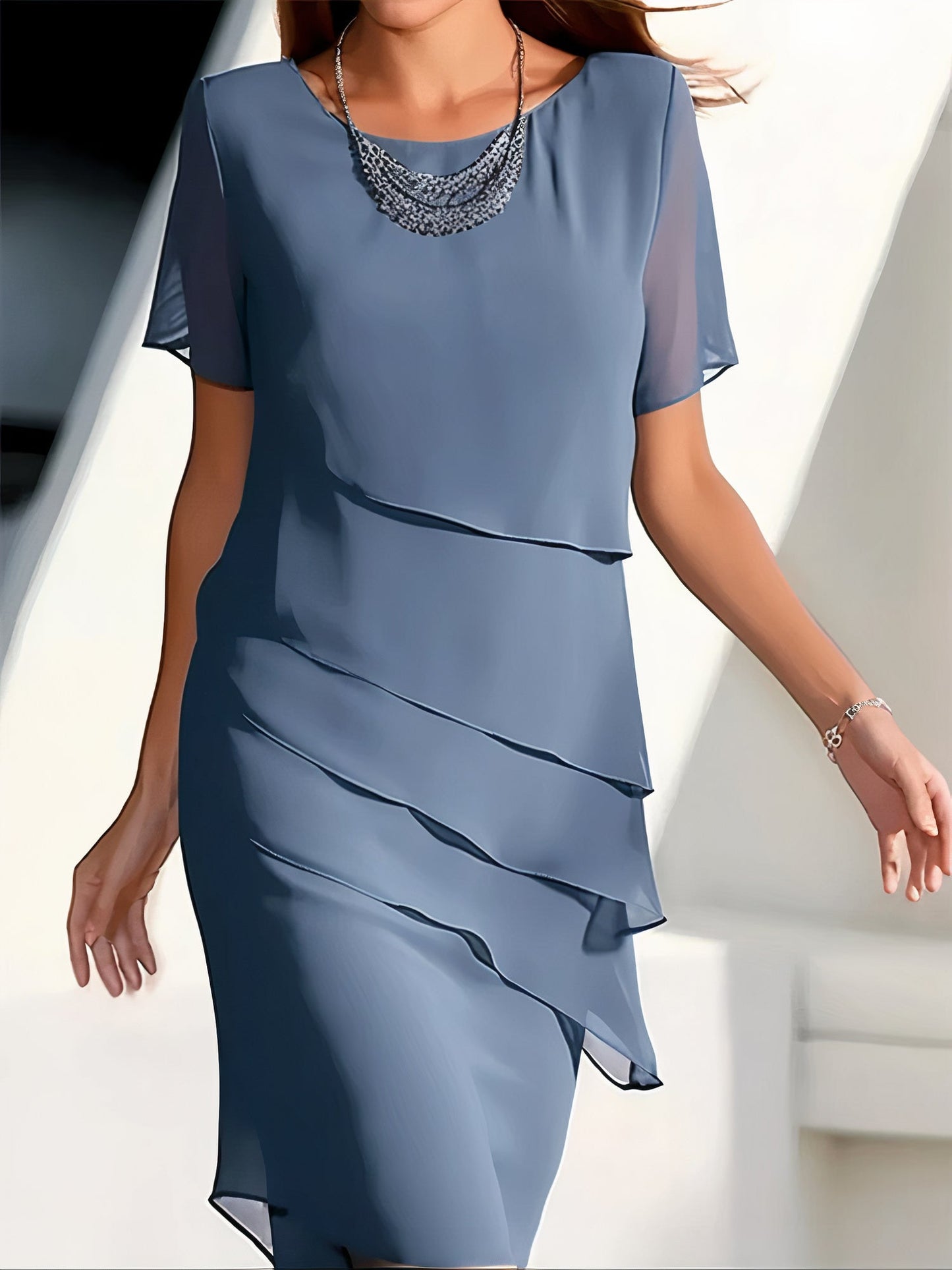 Daria – Schicht-Chiffonkleid