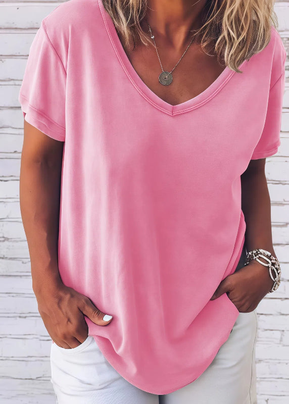 Estela - Entspanntes T-Shirt mit V-Ausschnitt