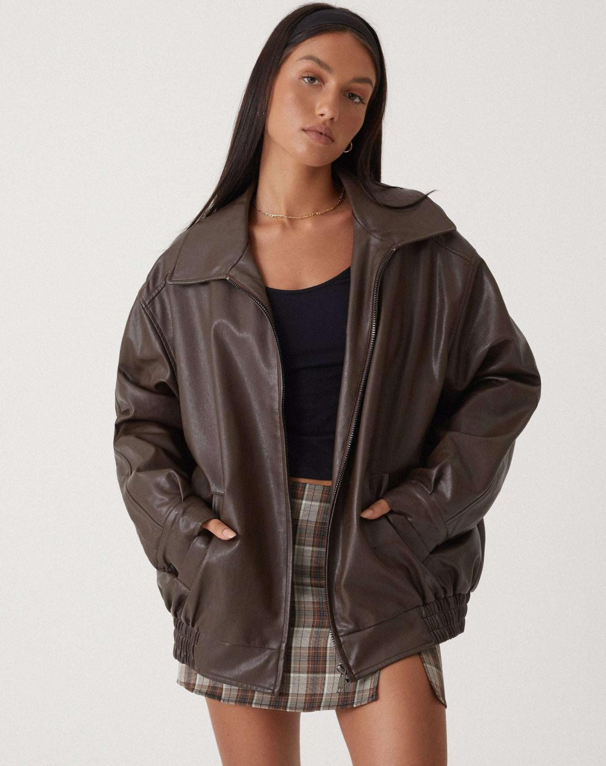 Ariane – Damen-Lederjacke im weiten Stil