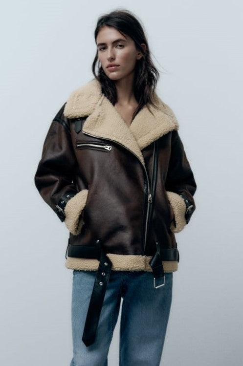 Bridget - Jacke mit Kunstlederkragen Schick