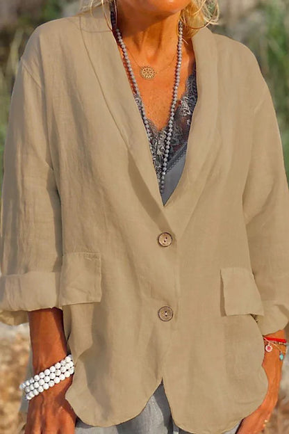 Jessica – Leichte Leinenjacke mit Knöpfen