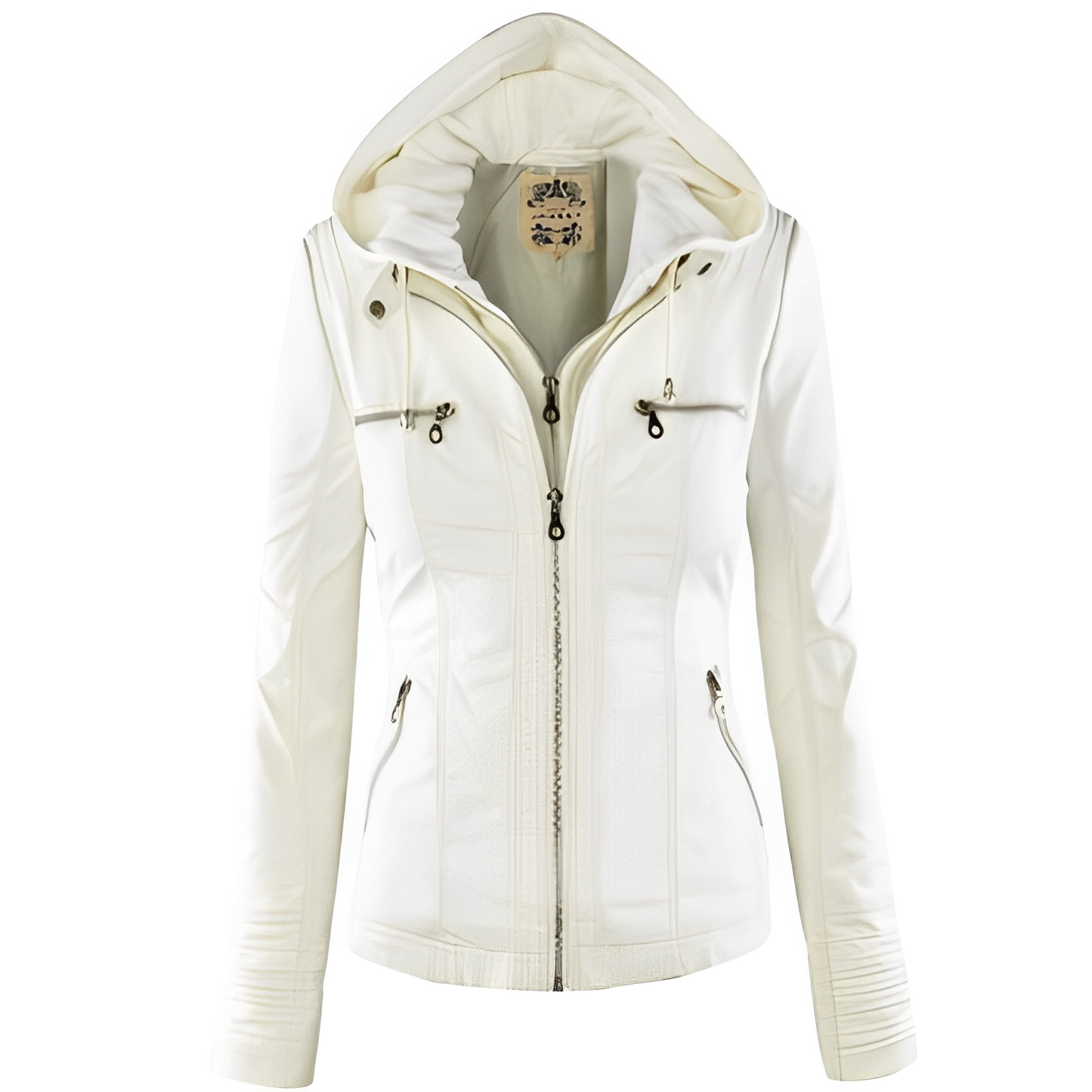 Janene - Komfortable, wasserdichte Damen-Lederjacke mit Kapuze