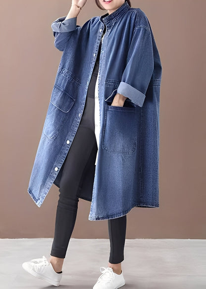 Jacinda - Damen-Jeansjacke im lässigen Stil mit Stehkragen